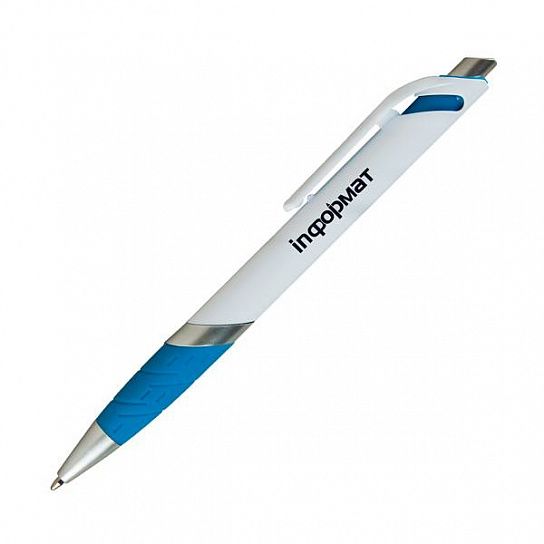 Ручка шариковая автоматическая ОНИКС 0,7 мм синяя резиновый грип