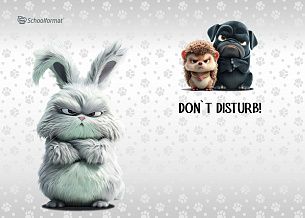 Клеенка д/уроков труда Schoolformat ДУШНЫЕ ЗВЕРУШКИ 50х70 см ПВХ серый универс.