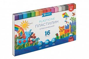 Пластилин GLOBUS КЛАССИЧЕСКИЙ 16 цветов 320 г ассорти, со стеком