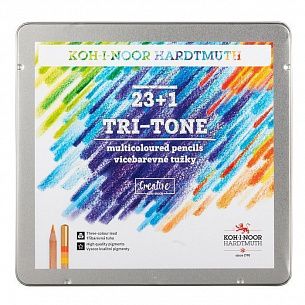 Карандаши многоцветные TRI-TONE, 23шт и карандаш-блендер