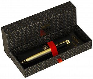 Ручка шариковая подарочная Manzoni Panteon синяя 1 мм, корпус металлический розовое золото
