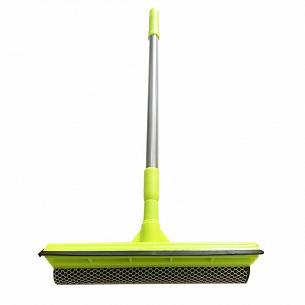 Окномойка для мытья стекол УМНИЧКА 20 см с телескопической ручкой 120 см зеленая, алюминий