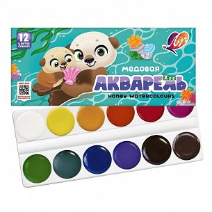 Акварель Луч ZOO 12 цветов, без кисти, картонная упаковка