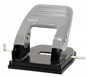 Дырокол Eagle METALLIC до 30 листов 2 отверстия, металлический, серый с линейкой форматов