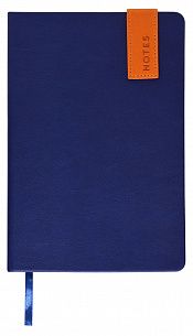 Ежедневник А5 недатированный INFORMAT PRACTICAL 96 листов синий, твердая обложка с тиснение, обрез синий, с ляссе, линия