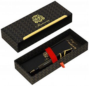 Шариковая ручка MANZONI IMPERIA, черная, в футляре