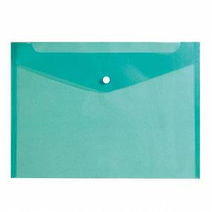 Пластиковый конверт INFORMAT А4, на кнопке, прозрачный 150 мкм, зеленый