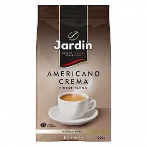 Jardin Americano Crema Кофе в зернах арабика/робуста в мягкой упаковке с клапаном 1 кг бестселлер