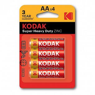 Батарейки KODAK SUPER HEAVY DUTY ZINC AA R6 солевая 1,5V 4 шт/упак