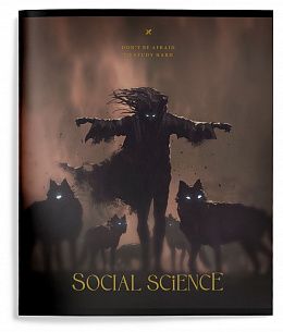 Тетрадь 48 л. А5 клетка, на скрепке, LOREX DEMONS INSIDE Обществознание мелованный картон, запечатка форзаца, фольга