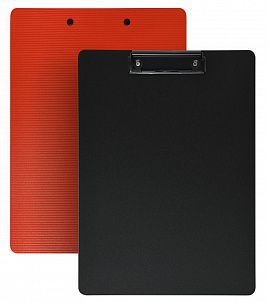 Планшет INFORMAT А4 с зажимом, пластиковый, черно-красный