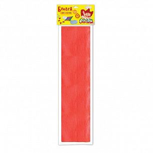 Бумага цветная Каляка-Маляка крепированная, 50х250 см, 32 г/м2, красная, в пакете с европодвесом
