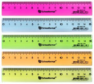 Линейка 15 см, пластик, ассорти