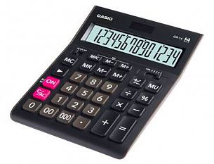 Калькулятор CASIO GR-14, настольный бухгалтерский, 14-разрядный, черный
