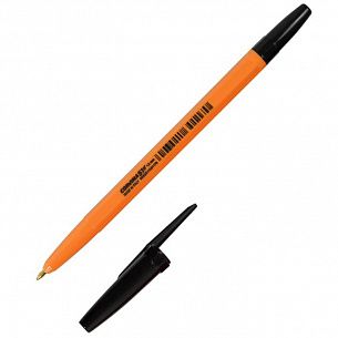 Ручка шариковая CORVINA 51 VINTAGE, 1 мм, черная, оранжевый шестигранный корпус