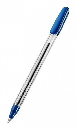 Ручка шариковая CORVINA TEKNOBALL, 1 мм, синий, прозрачный круглый корпус