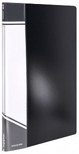 Папка с файлами INFORMAT А4 10 файлов, пластик 500 мкм, черная, карман для маркировки