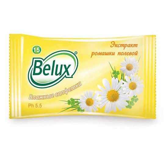 Салфетки влажные Belux 14,5х19 см ароматизированные белые 15 шт
