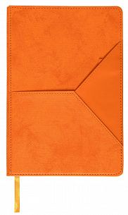 Ежедневник А5 недатированный INFORMAT INSPIRATION 96 листов оранжевый, твердая обложка, обрез оранжевый, с ляссе и карманом, линия