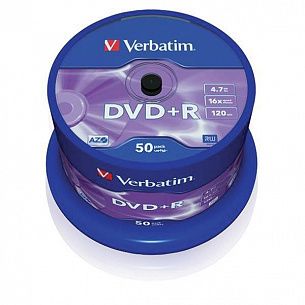 DVD+R 4.7Gb Verbatim 16х 50шт туба