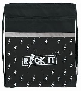 Мешок для обуви Schoolformat ROCK IT 42х34 см, с карманом, универсальный