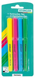 Набор текстовых маркеров Stanger Textmarker Pen 1—3 мм, ассорти, скошенный, 4 цвета