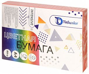 Бумага цветная Tintacolor, формат А4, 80 гр./м2, 500 листов, интенсив, цвет – красный