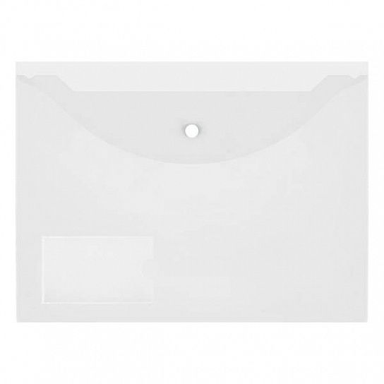 Пластиковый конверт INFORMAT А4, на кнопке, с карманом, прозрачный 150 мкм