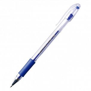 Ручка гелевая CROWN 0,5 мм синяя резиновый грип