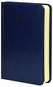 Ежедневник А6 недатированный INFORMAT ИДЕЯ 160 листов синий, твердая обложка с тиснением, с закладкой-ляссе