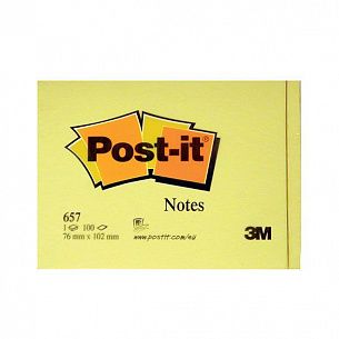 Блок самоклеящийся POST-IT 76х102 мм 100 листов  желтый