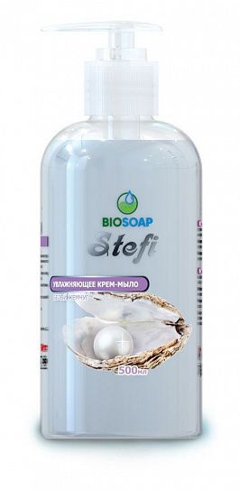 Мыло-крем жидкое BIOSOAP STEFI Белый жемчуг нейтральное увлажняющее 500 мл флакон с дозатором