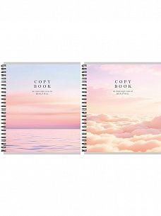 Тетрадь 96 л. А5 клетка, на гребне, офсет Проф-пресс ПРИРОДА В НЕЖНЫХ ТОНАХ мелованный картон