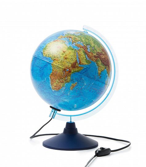 Интерактивный глобус Земли физико-политический 25 см рельефный с подсветкой