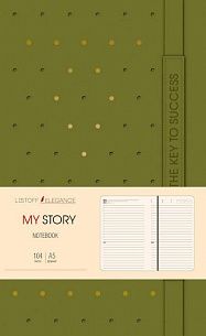 Ежедневник недатированный, А5, 104 л, MY STORY. ЗЕЛЕНЫЙ, твердая обложка, с поролоном, интегральная обложка, фольга
