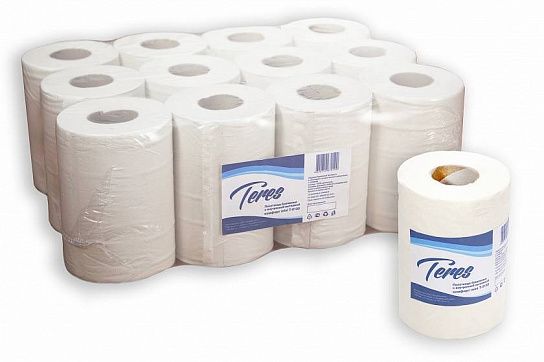 Полотенца бумажные ТЕРЕС КОМФОРТ, 1 слойное, центральная вытяжка, 120 м, белые
