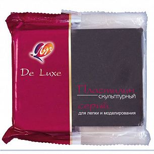 Пластилин скульптурный ЛУЧ DE LUXE серый, 300 г