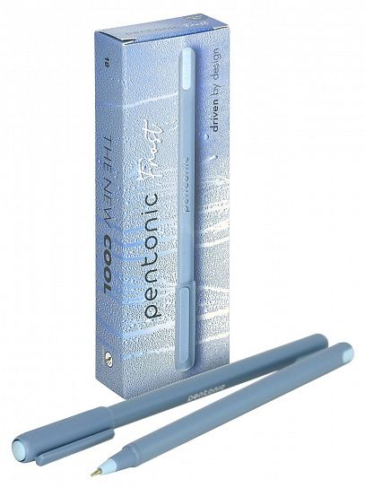 Ручка шариковая Linc PENTONIC FROST синяя 0,7 мм, голубой круглый корпус, игольчатый наконечник: купить оптом и в розницу в интернет-магазине inФОРМАТ