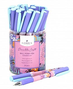 Ручка масляная LOREX ELEGANCE.ART Double Soft синяя, игловидный наконечник, 0,7 мм