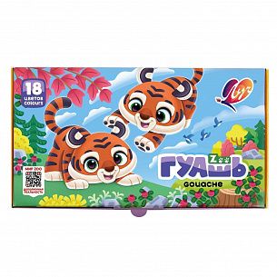 Гуашь Луч ZOO 18 цветов по 15 мл ассорти, блок-тара