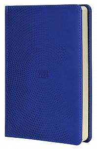 Ежедневник А5 датированный 2024г INFORMAT БИЗНЕС 176 листов синий, твердая обложка, с закладкой-ляссе