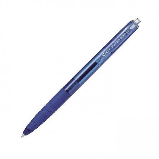 Ручка шариковая автоматическая PILOT SUPER GRIP, 0,7 мм, синий, резиновый грип