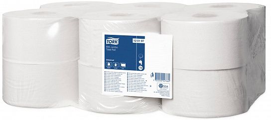 Туалетная бумага, TORK UNIVERSAL T2, 1-слойная, без перфорации, рулон 200 м, вторичное сырье, натуральный цвет