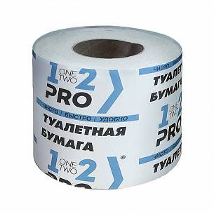 Туалетная бумага 1-2-PRO, 1-слойная, рулон 38 м, вторичное сырье, белая