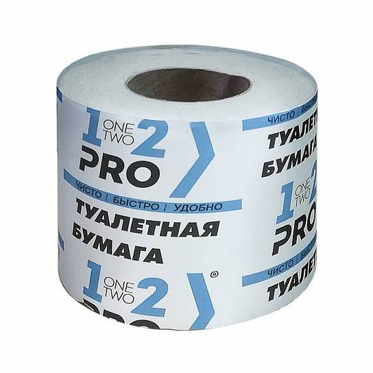 Туалетная бумага 1-2-Pro, 1-слойная, рулон 38 м, вторичное сырье, серая