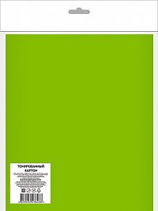 Картон цветной тонированный АССОРТИ А4, 8 цветов 8 листов, 190 г/м2