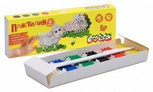Пластилин Каляка-Маляка 6 цветов 90 г ассорти, со стеком