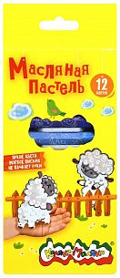 Масляная пастель утолщенная Каляка-Маляка 12 цветов, шестигранная 11 мм