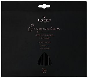 Фломастеры LOREX PRO-DRAW SUPERIOR классические 24 цв. трехгранный корпус, стандартные, картонная упаковка