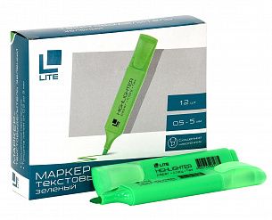 Маркер текстовый классический LITE 0,5-5 мм зеленый скошенный 1 шт